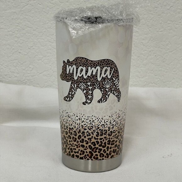 Macorner Gifts Mothers Day Gift Stainless Steel Tumbler 20 Oz Leopard Bear Mama - Picture 1 of 6
